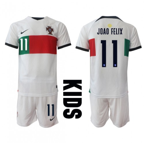 Dres Portugal Joao Felix #11 Gostujuci za djecu SP 2022 Kratak Rukav (+ kratke hlače)